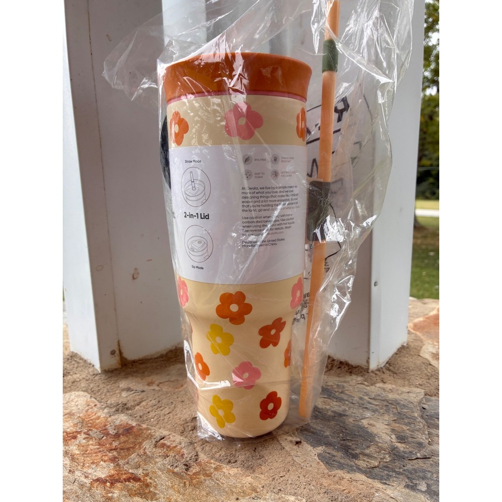 Owala 40oz Tumbler Funky Fever Birthday Bash 2024 Limited Edition Floral Cream